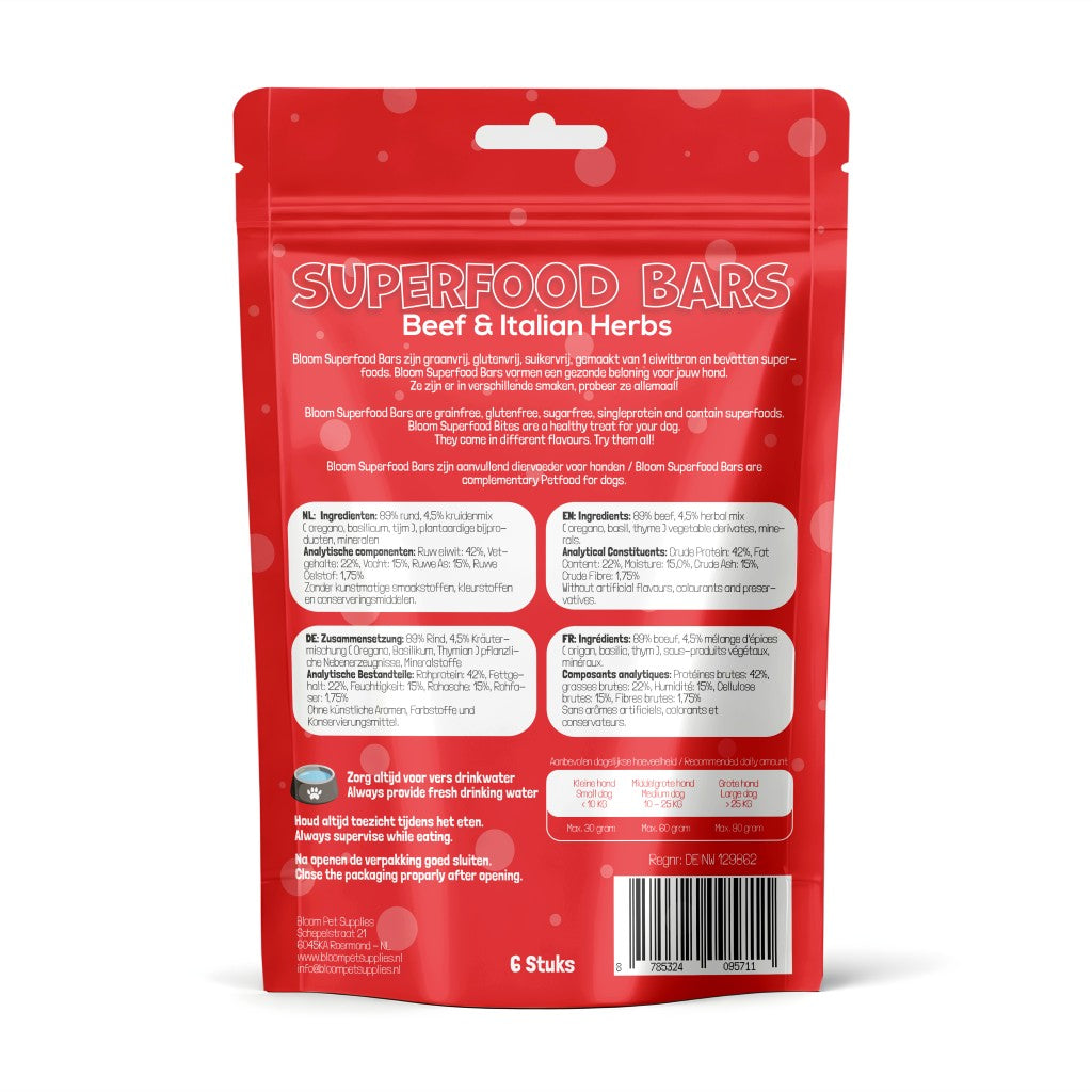 Bloom Superfood Bars – Beef & Italian Herbs